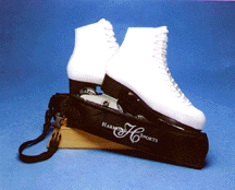 Carrier protects wheels and allows easy carrying of skates.